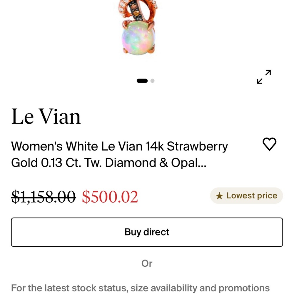 Le Vian 14k Strawberry Gold Opal Ring